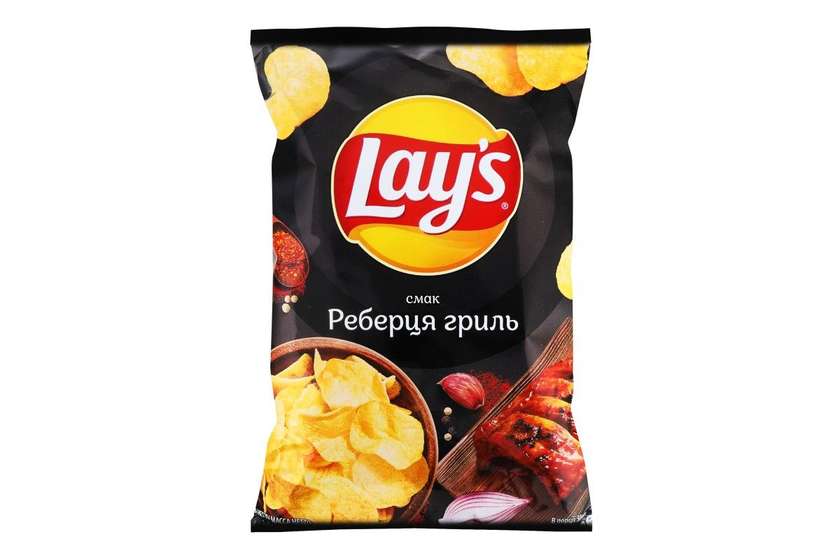Lays Chips with Grilled Ribs Flavor, Large Pack 120g