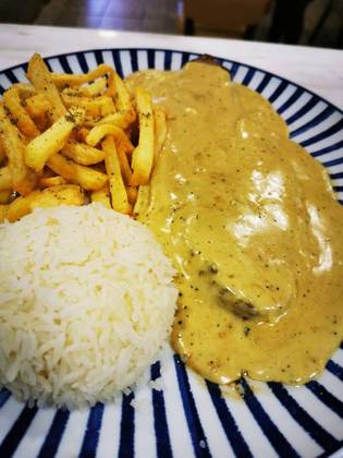 Sirloin Steak with Mustard Sauce