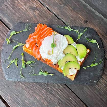 Belgian Waffle with Salmon