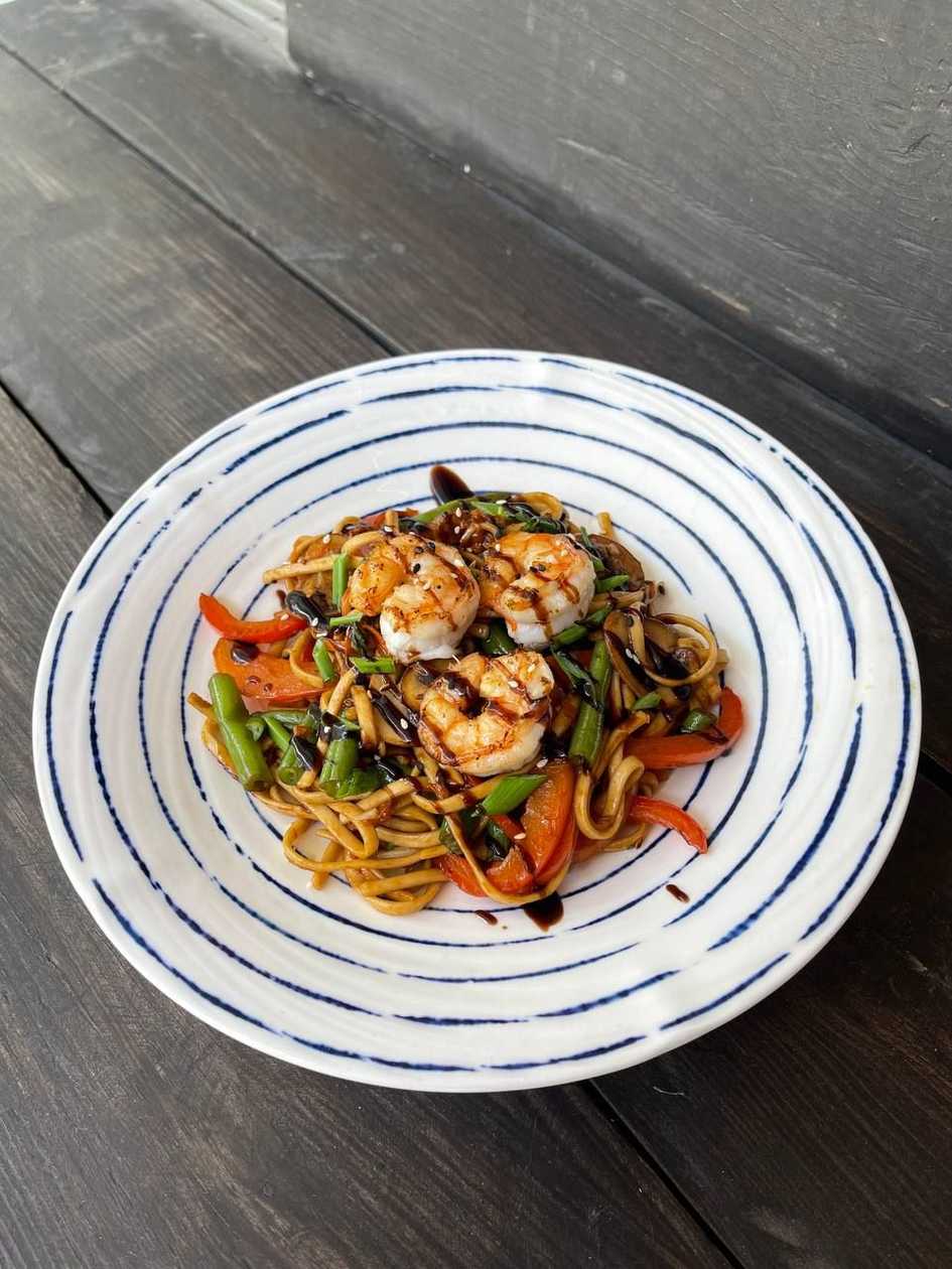 Thai-Style Pasta with Shrimp