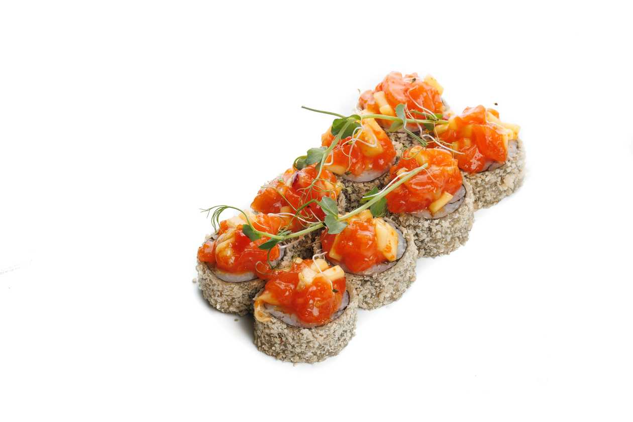 Panko-Crusted Salmon and Mango Tartare