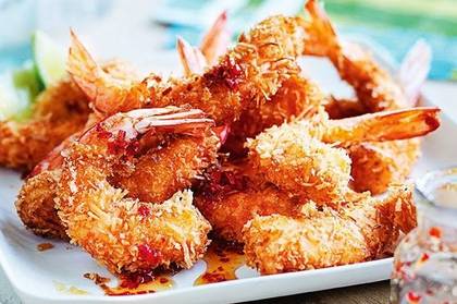 Creveti panko cu sweet chilly .