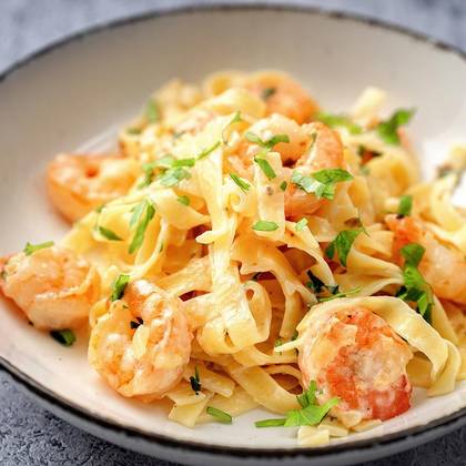 Tagliata ai gamberri .