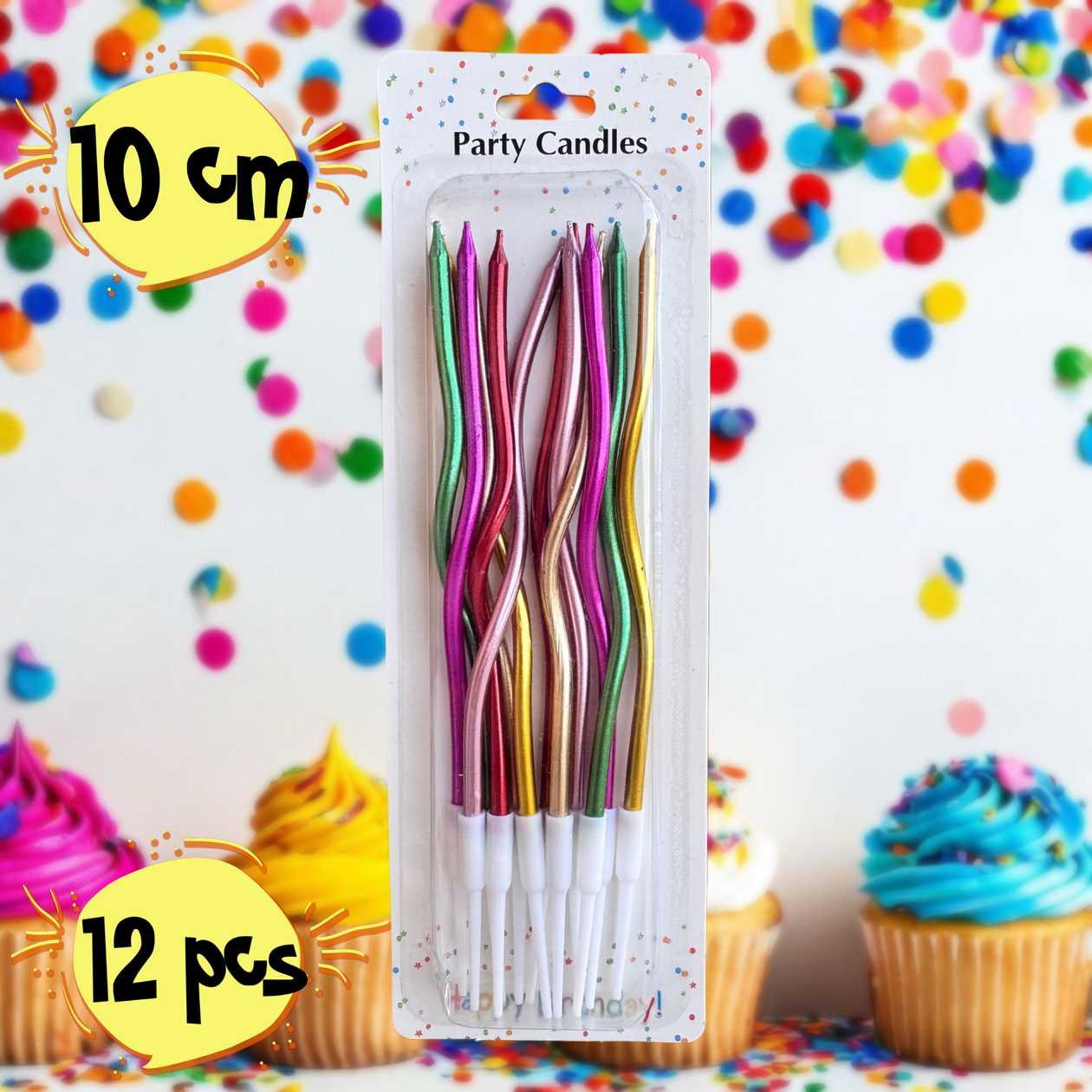 Cake candles (colorful) 12 pcs
