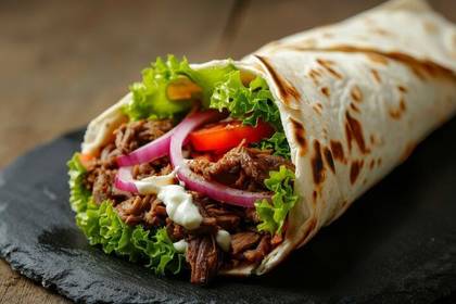 Kebab Salad in Tortilla