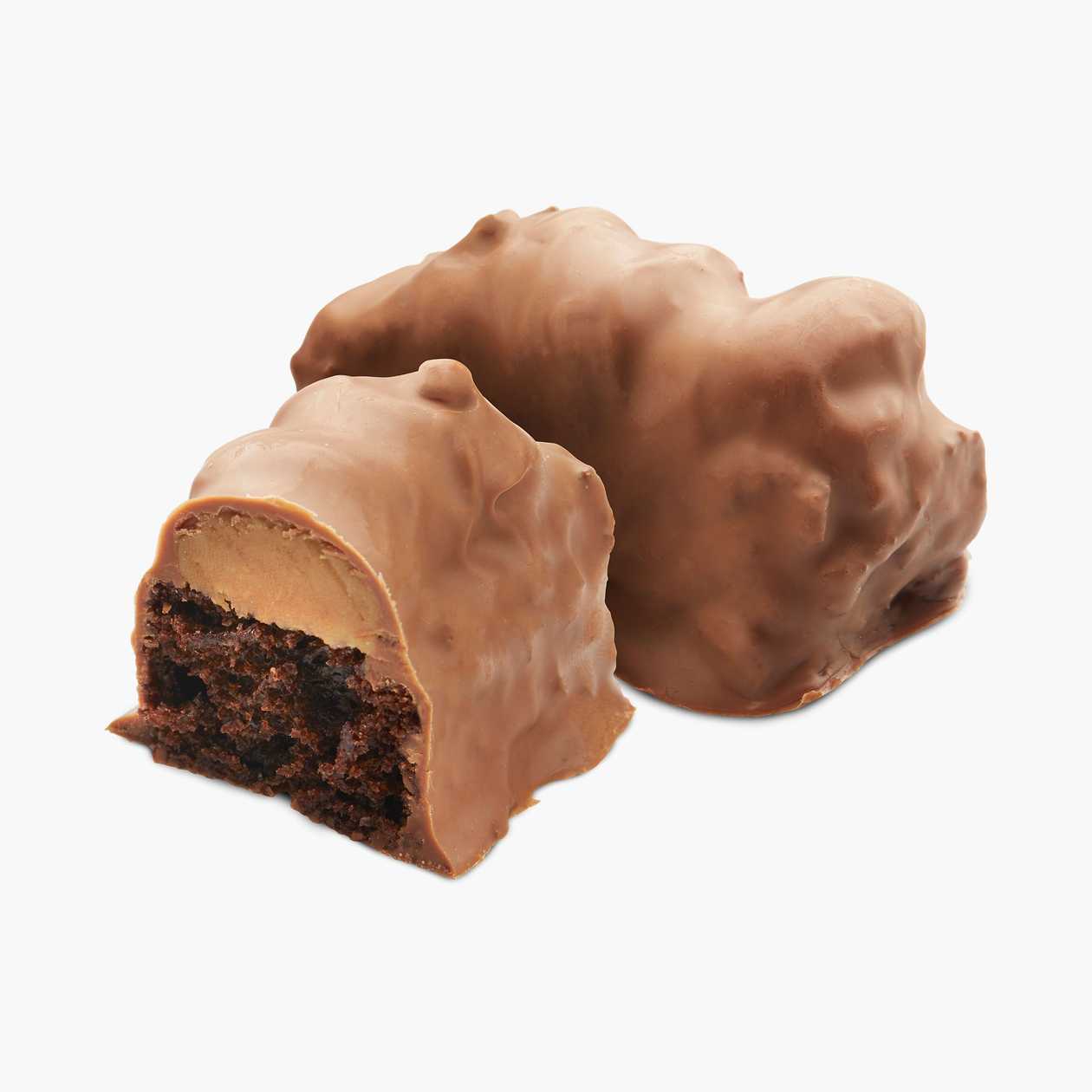 Ciocolatopita with caramel and milk chocolate coating