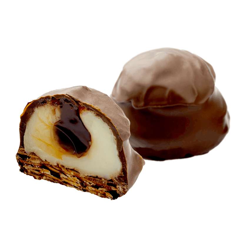 Florentines with salted caramel and milk chocolate coating