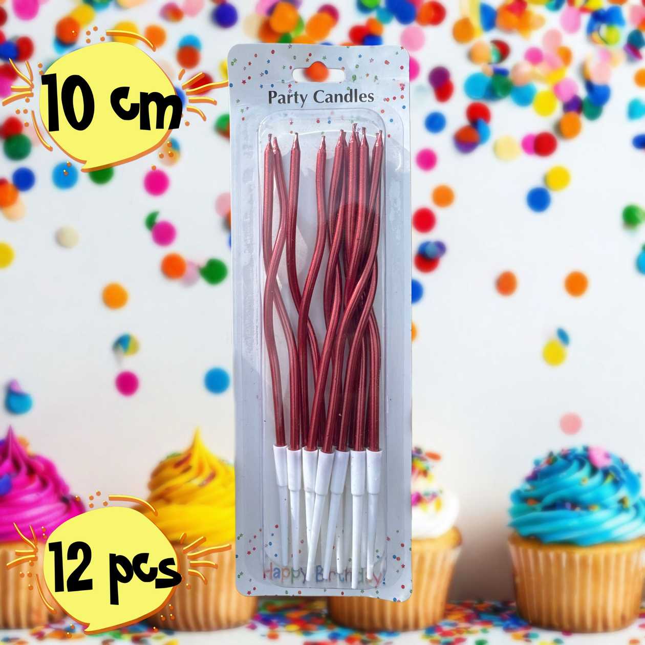 Cake candles (red) 12 pcs