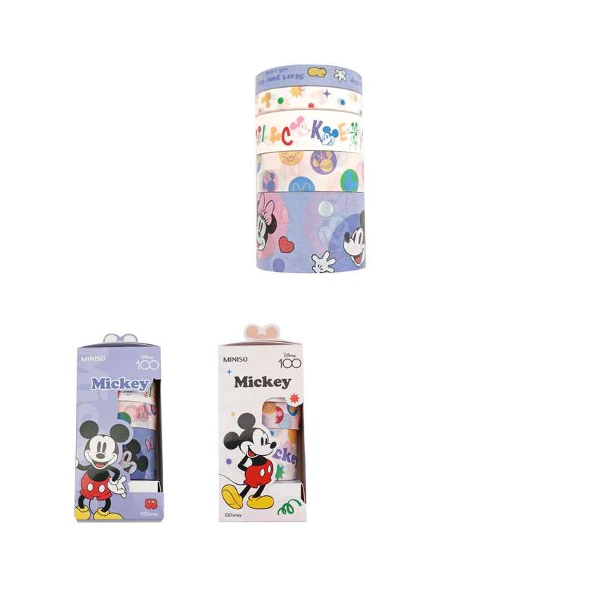 Miniso Disney 100 Celebration Collection Diaries Adhesive Tape (5 Rolls) (2 Assorted Models)