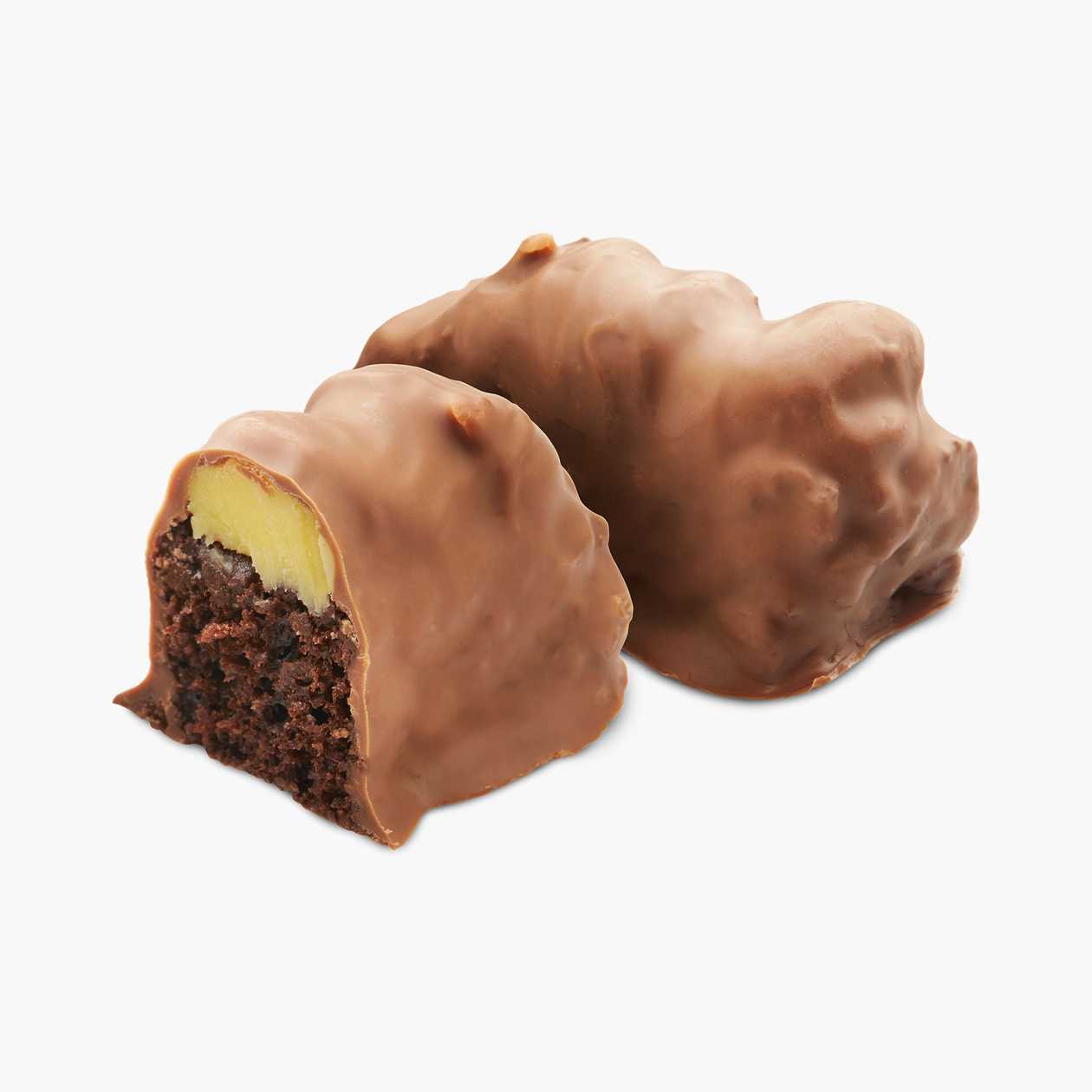 Ciocolatopita with biscuit-flavored cream and milk chocolate coating