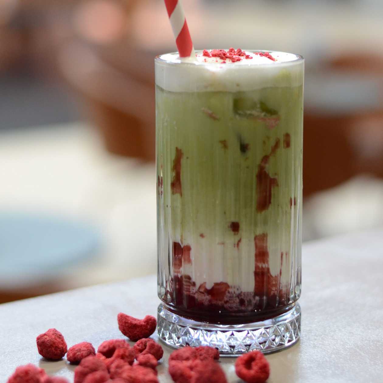Iced Raspberry Matcha Latte
