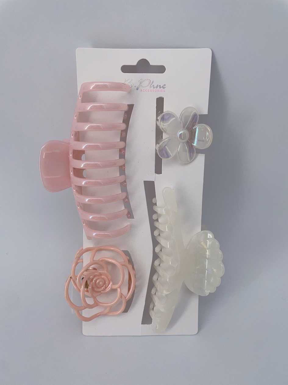 Flower Hair Claw Clips (4 pcs)