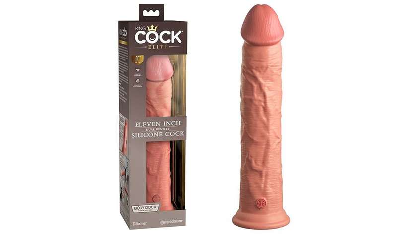 Dual Density Silicone Vibrating Cock, 11 Inch