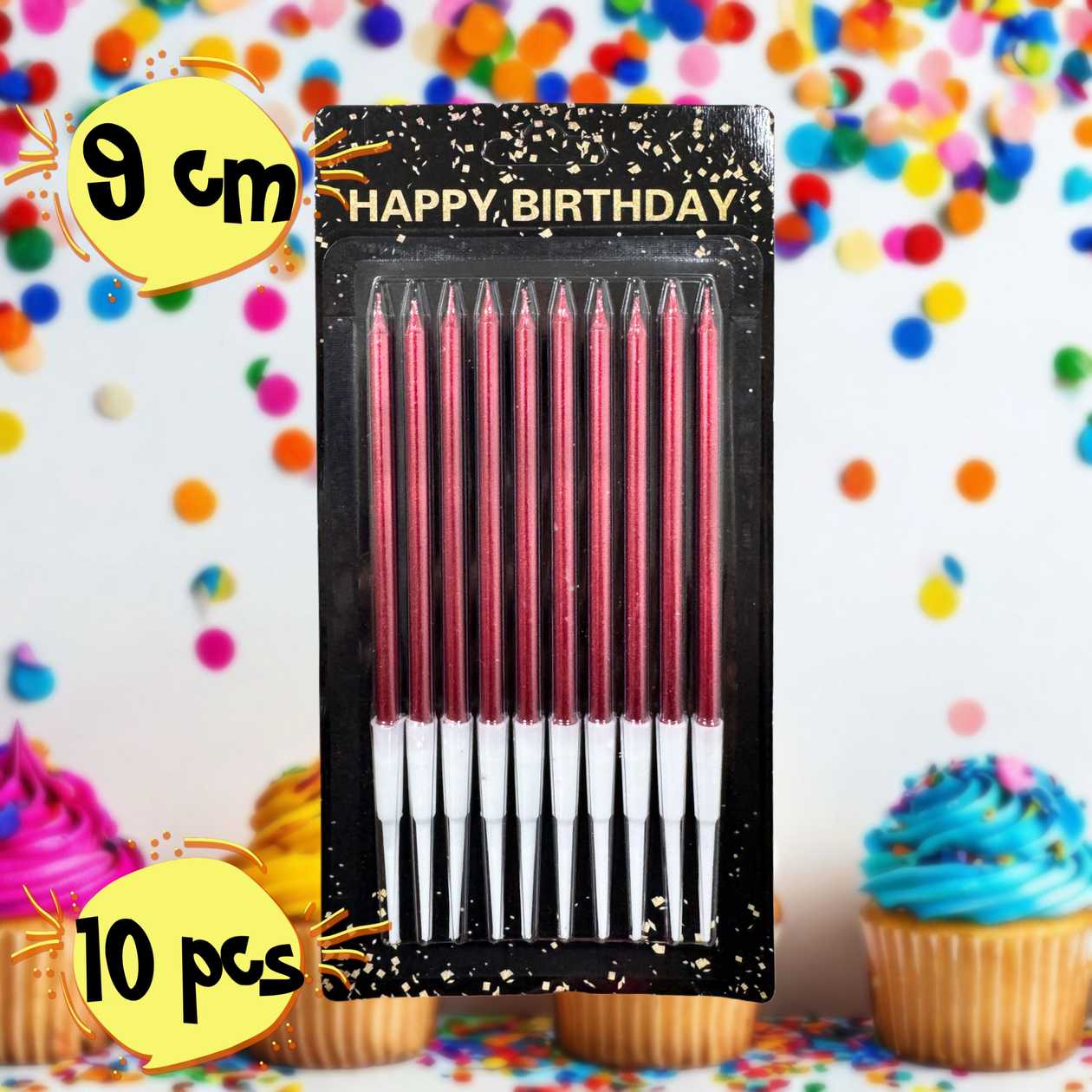 Cake candles (red) 10 pcs