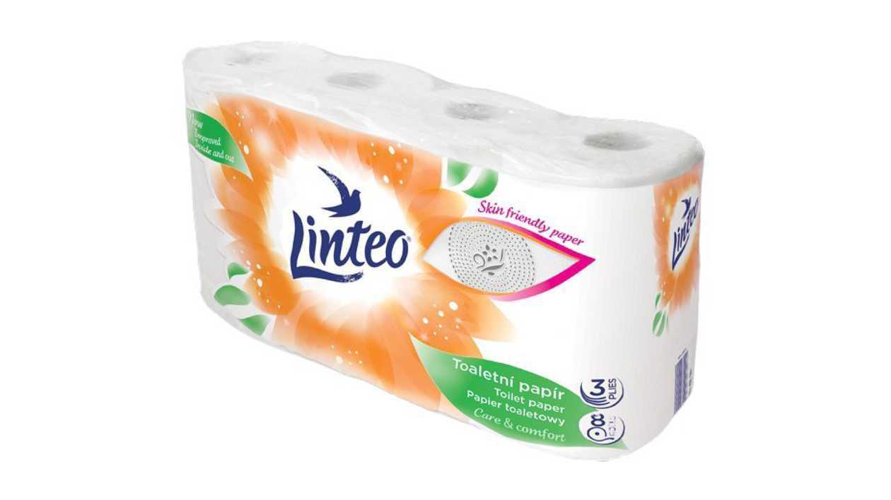 Linteo Toilet Paper White 3 Ply 8 Pack
