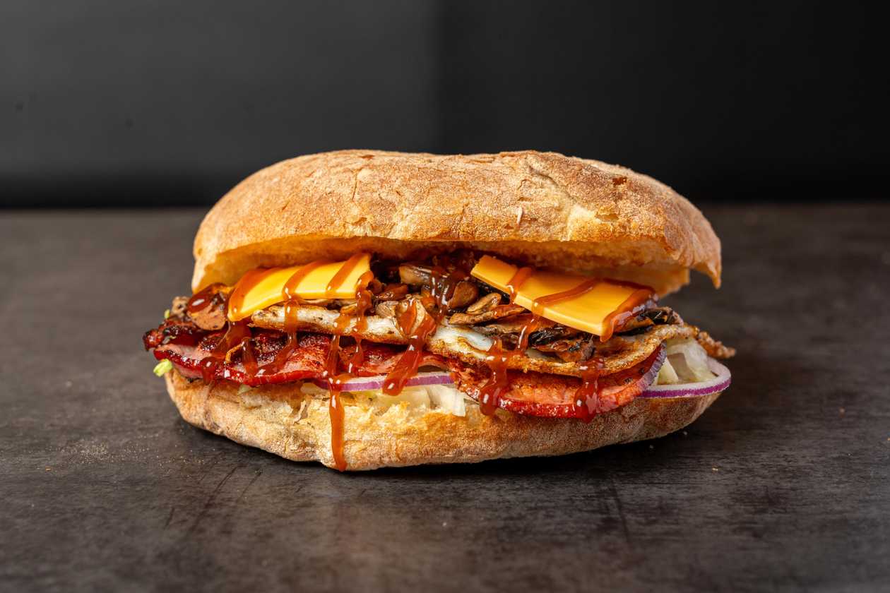 Mushroom & Bacon ftira