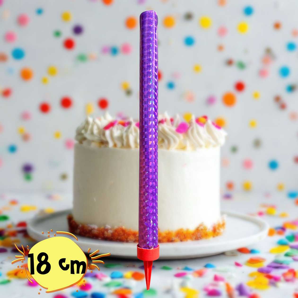 Cake sparkler (purple) 1 pcs