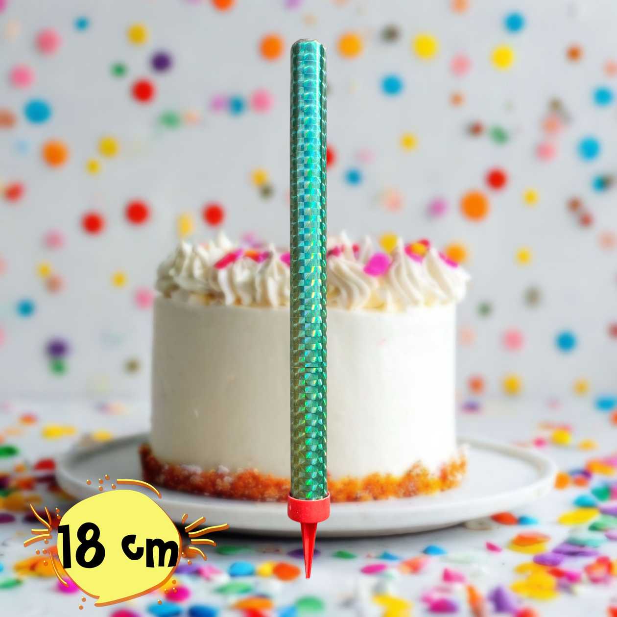 Cake sparkler (green) 1 pcs