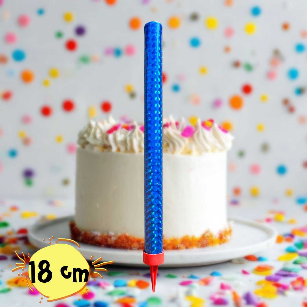 Cake sparkler (blue) 1 pcs