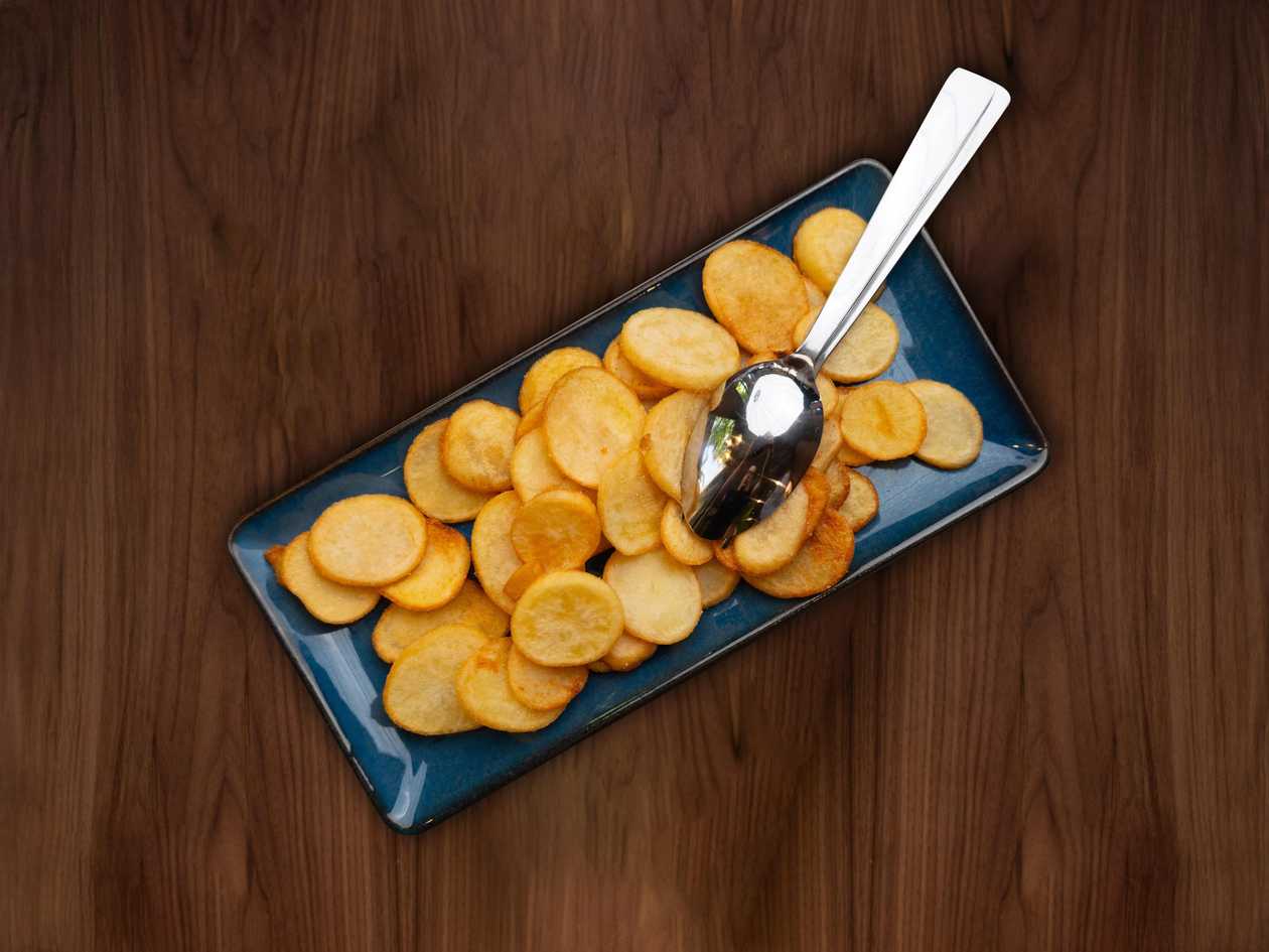 Sliced potatoes