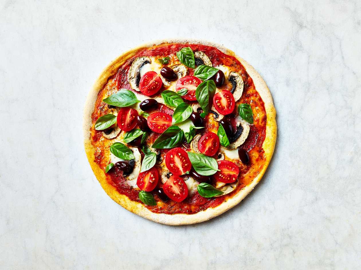 Pomodorini & Olive Pizza 🍅🌶🧅