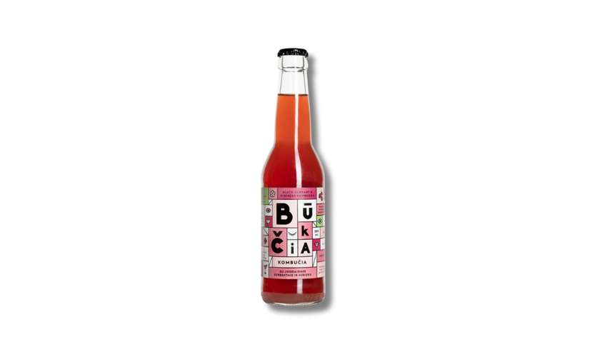 EKO Kombučia BŪKČIA "Su juodaisiais serbentais ir hibisku" 0.33 l