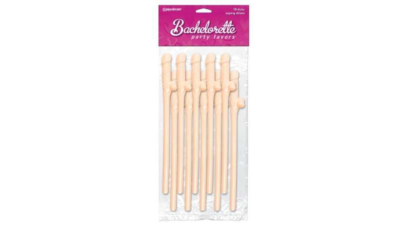 Bachelorette Party Favors Dicky Sipping Straws - 10 pcs
