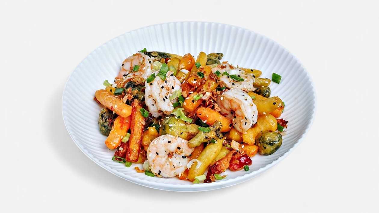 5632. Saigon tempura vegetables with king prawns