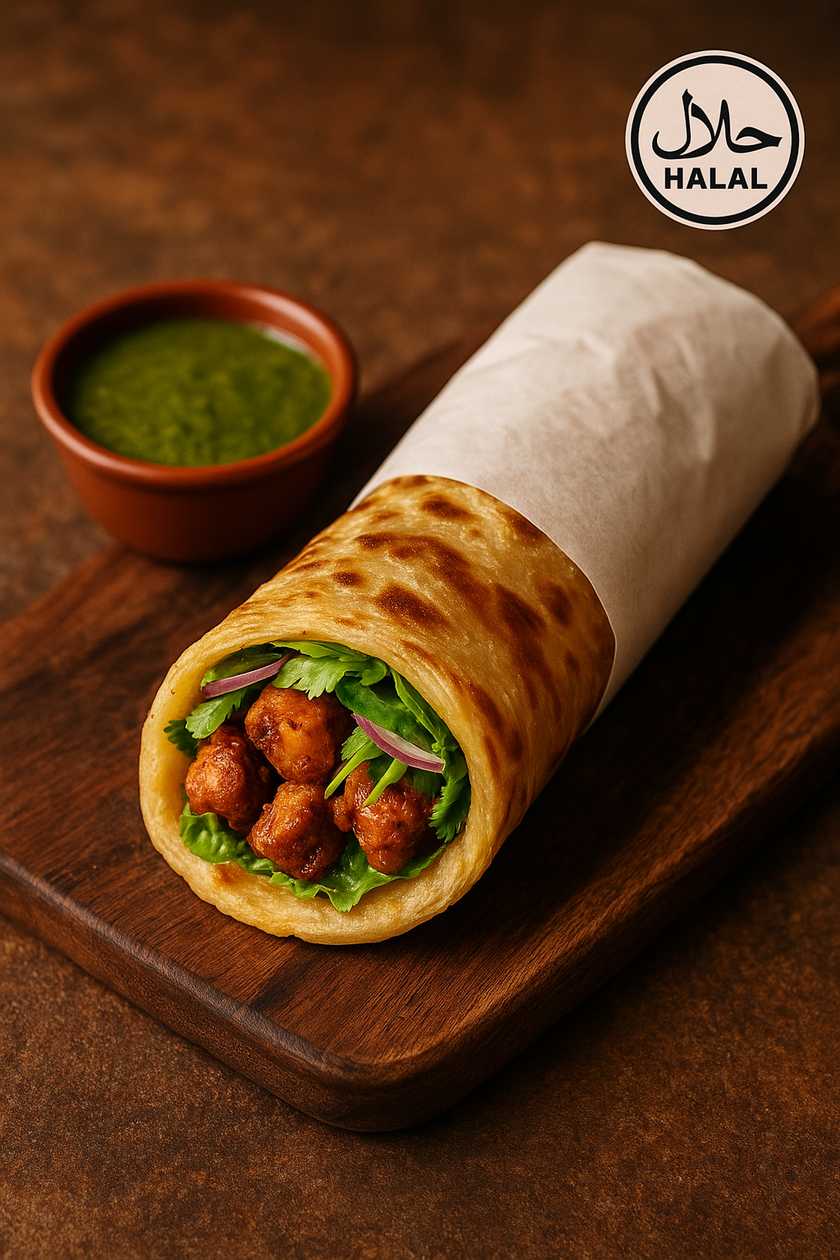 Chicken Tikka Paratha Roll (Spicy)