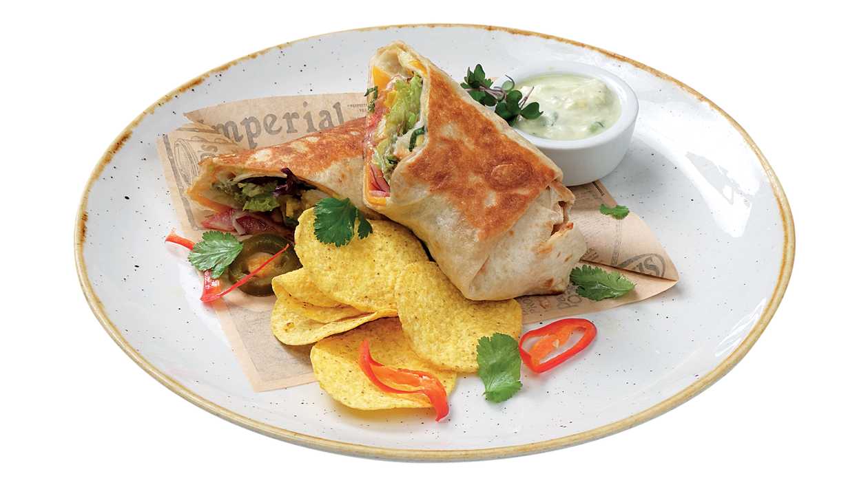 Tortilla with mozzarella cheese