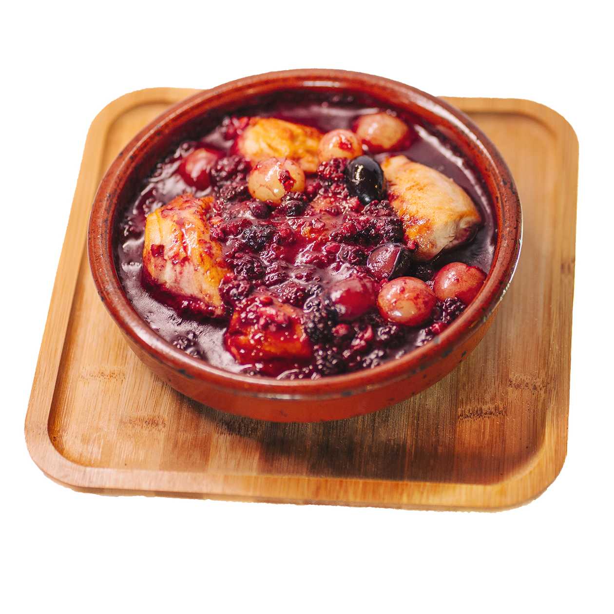 Tabaka Chicken in Blackberry Sauce