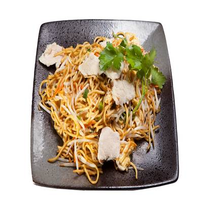 Pasta fried with chicken