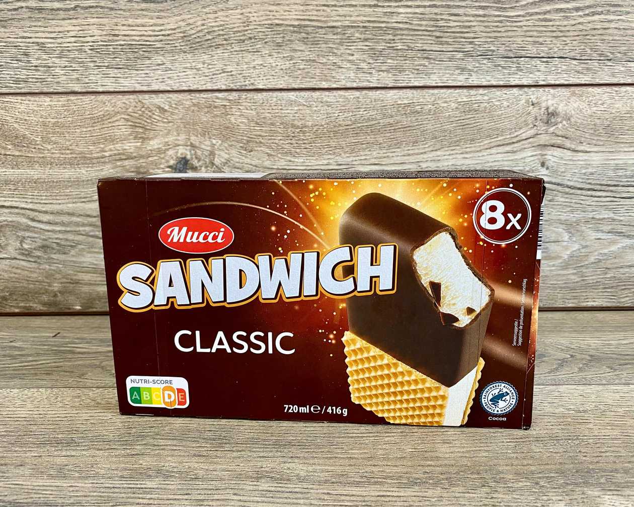 Saldējums Mucci Sandwich Classic [ 8x90ML ]