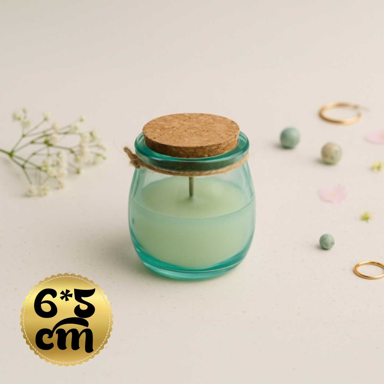 Decorative scented candle (blue-green)