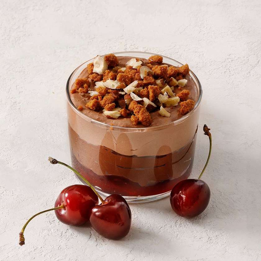 Čokoládový mousse s višněmi