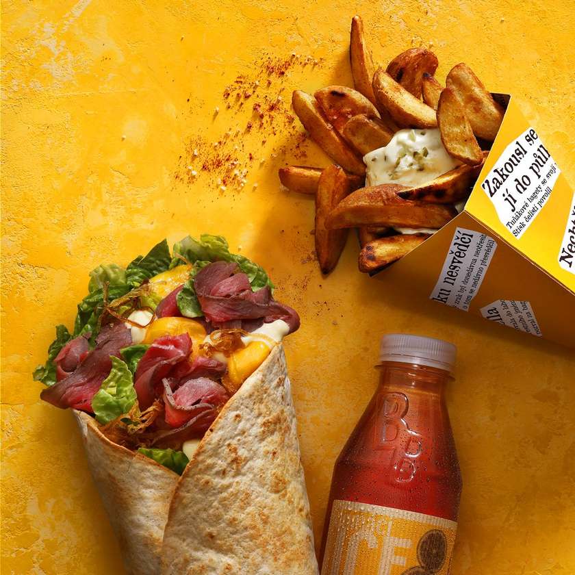 Grilled roastbeef wrap v menu