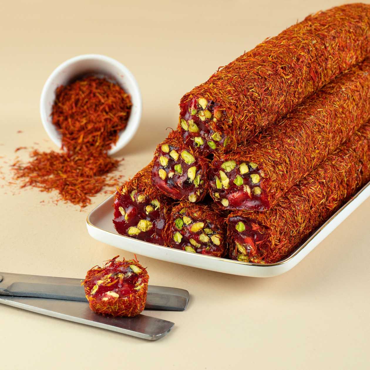VIP Antep Fıstıqlı Zəfəranlı Lokum / VIP Traditional Delight with Pistachio S