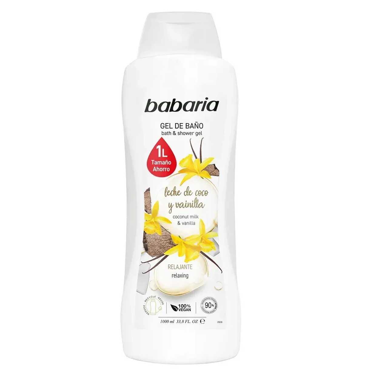 Shower Gel BABARIA COCONUT OIL & VANILLA, 1l