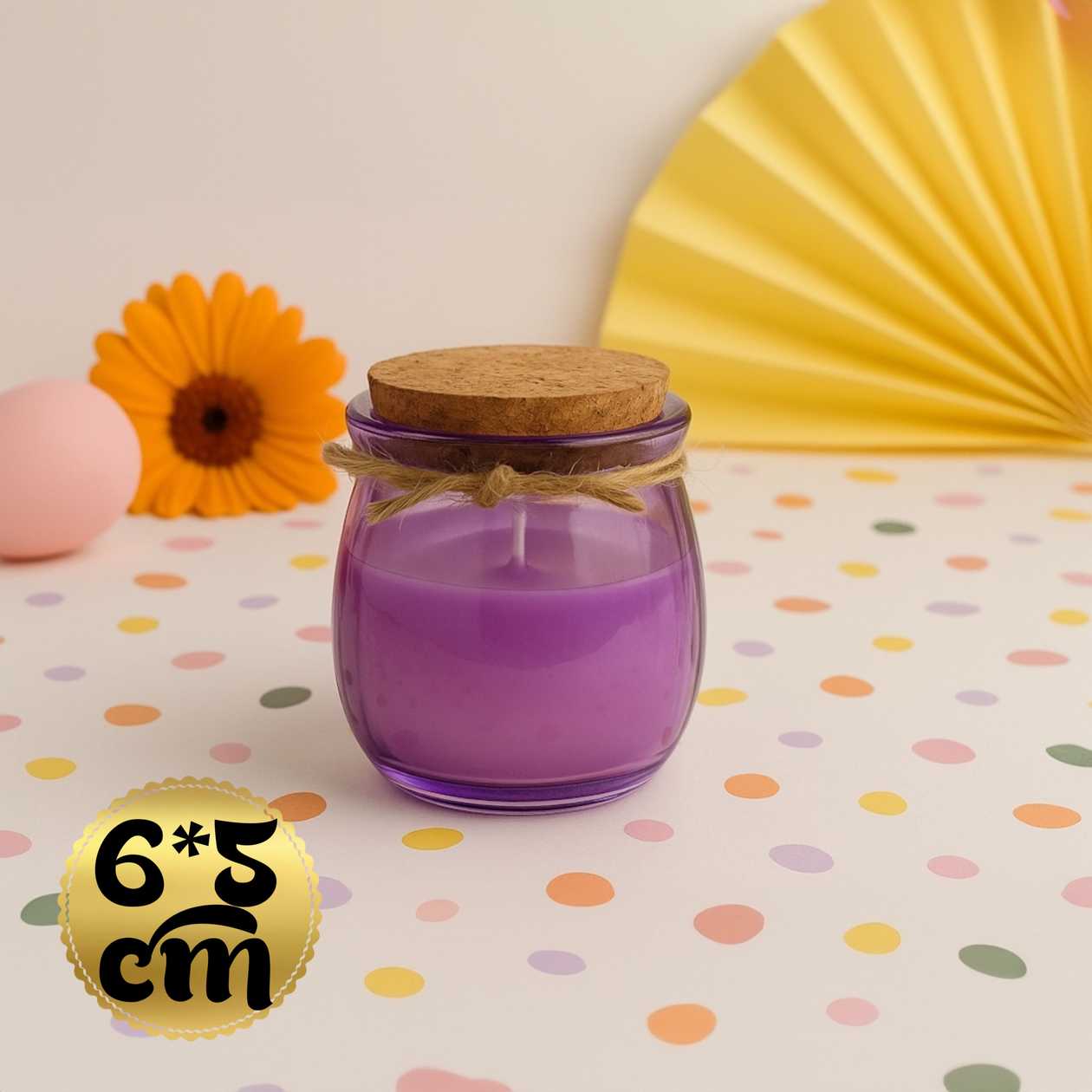 Decorative scented candle (lilac, purple)