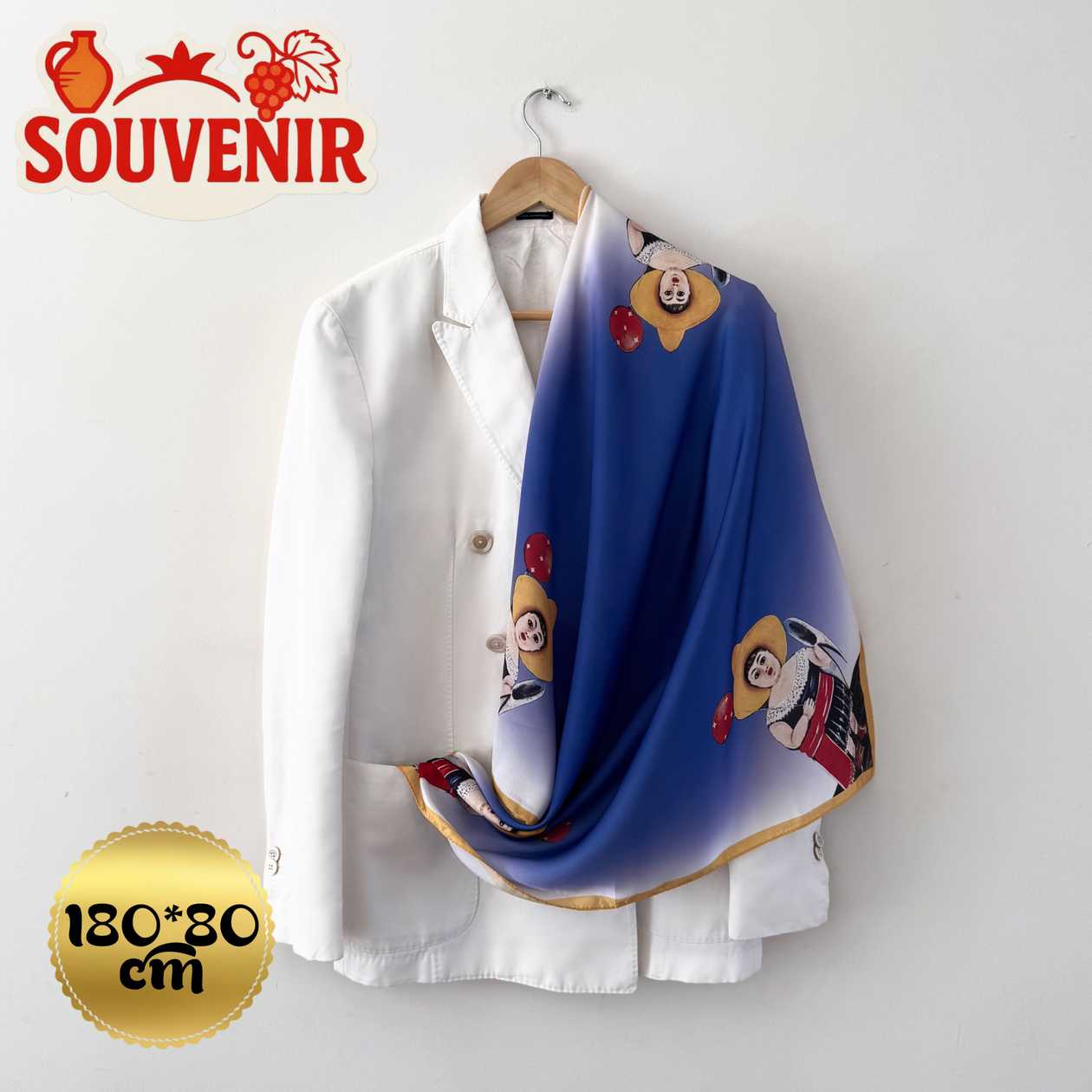 Chiffon scarf souvenir Pirosmani "Girl with balloon" gift