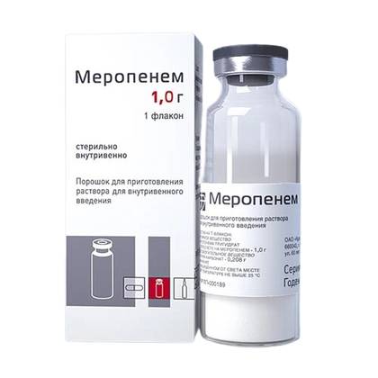 მეროპენემი ანფარმა ი/ვ ფხვნილი საინექციო ხსნარის მოსამზადებლად 1000მგ ფლაკონი #1