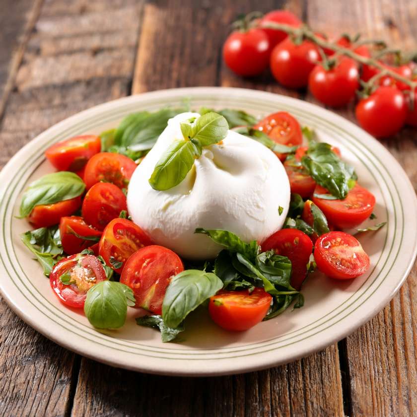 Burrata and tomato salad