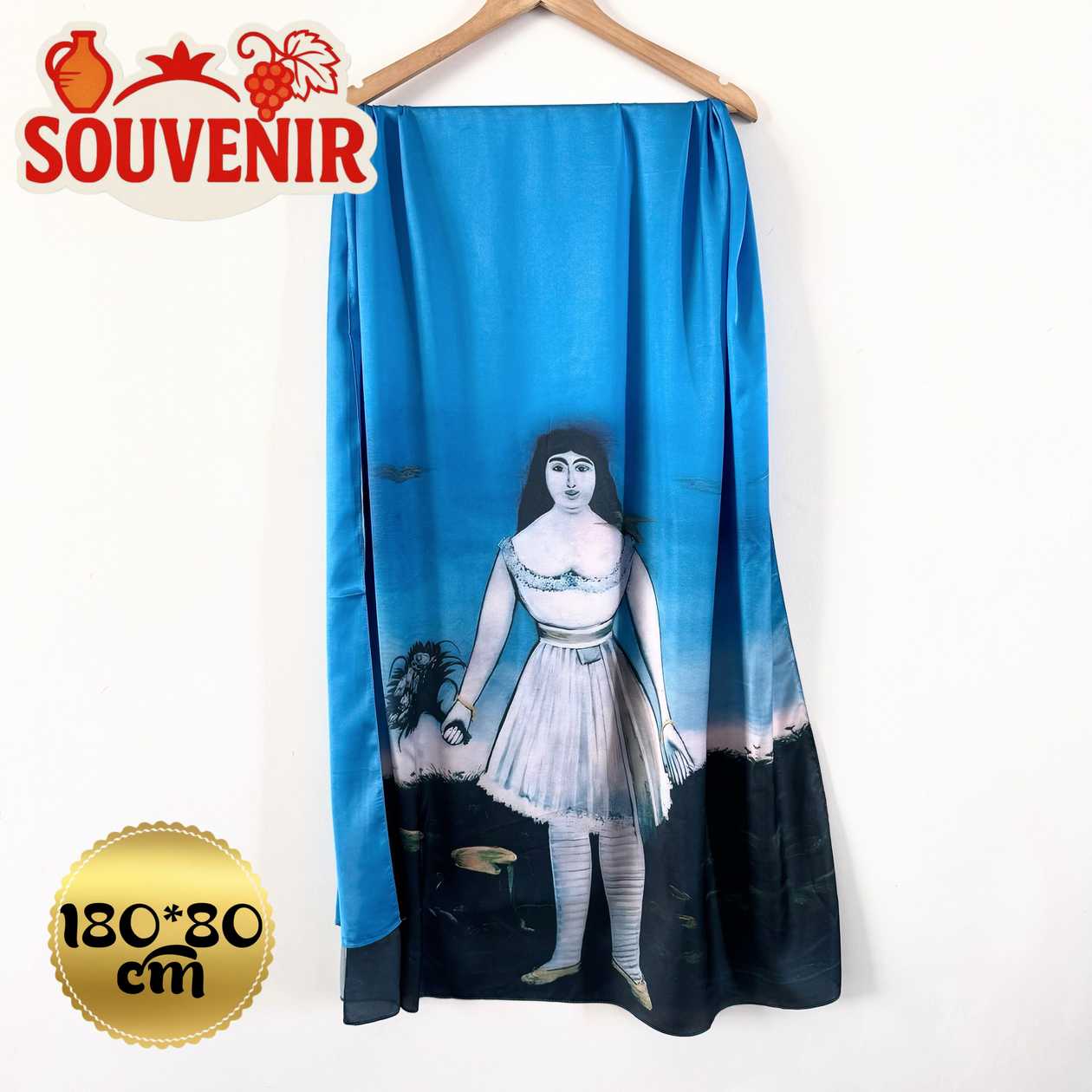 Chiffon scarf souvenir Georgia Pirosmani "Actress Margarita"