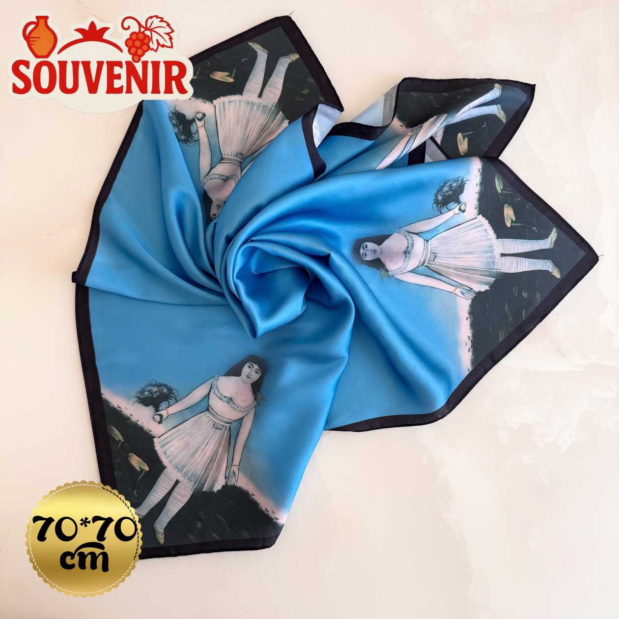 Chiffon Pirosmani scarf souvenir "Actress Margarita" gift