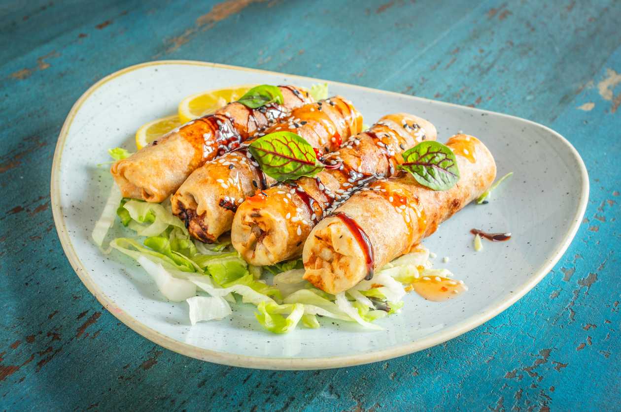 Chicken in crispy filo pastry