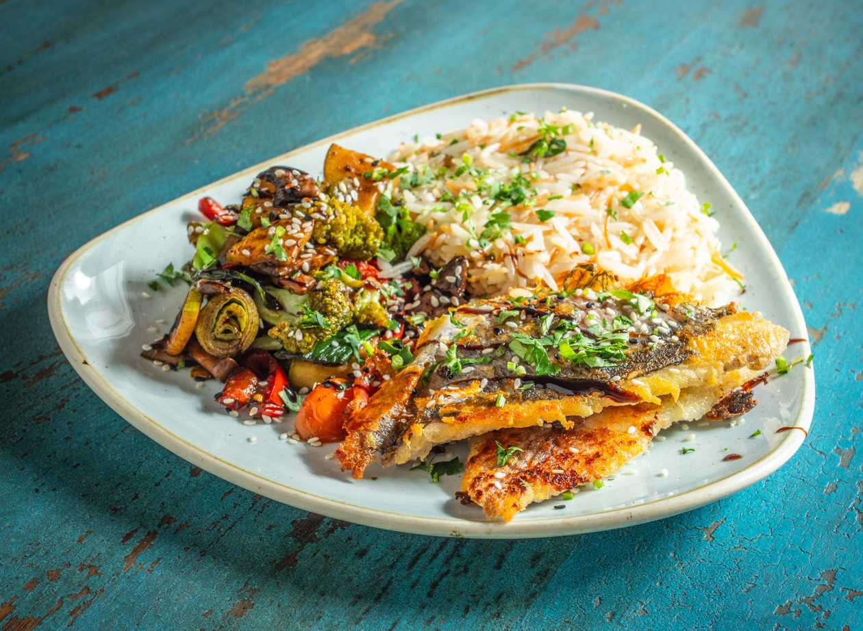 Sea Bream file with vegetables