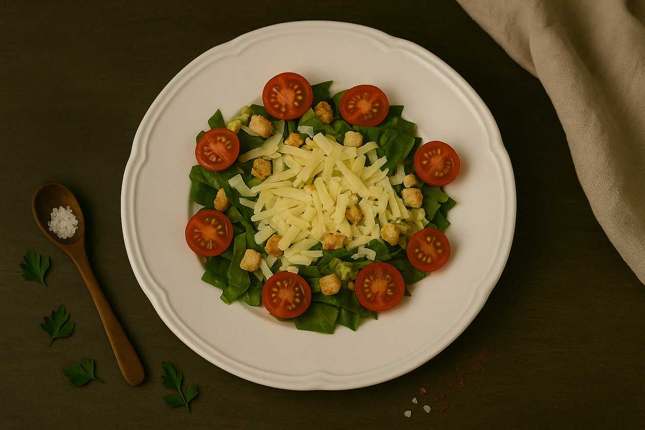 Caesar salad with cherry tomatoes