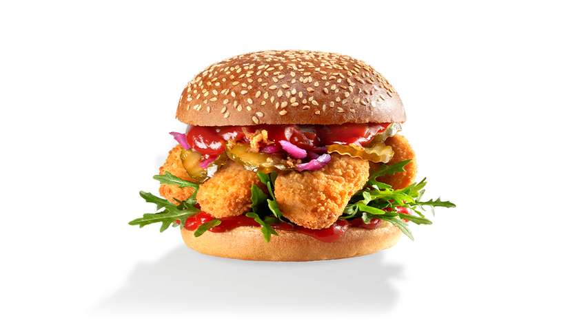 Veggie Burger with Plant-Based Nuggets