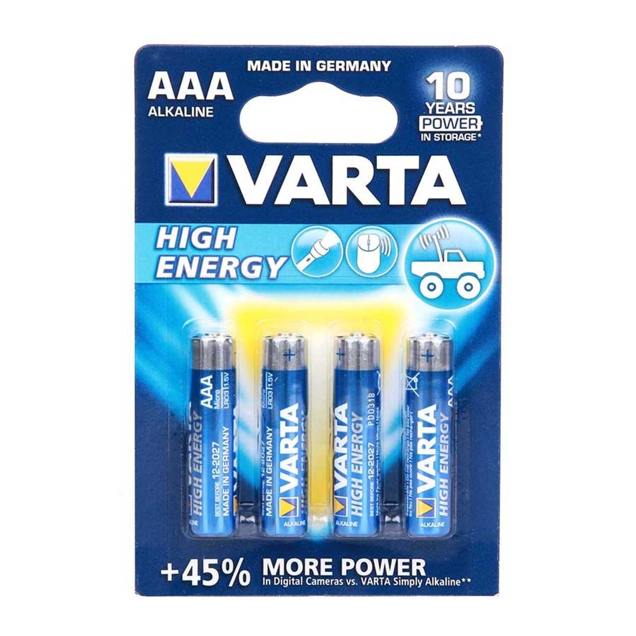 VARTA - AAA High Energy Batteries x4