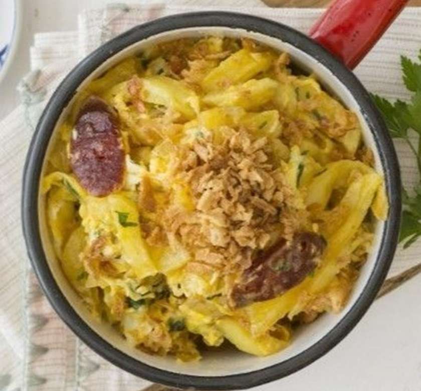 Broken Eggs with Barrancos Sausage
